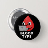 Bluttyp Funny Blood Drop Pun Dark BG Button (Vorne & Hinten)