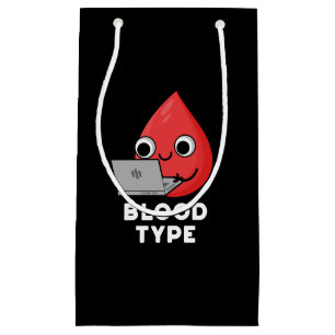 Bluttyp Funny Blood Drop Pun Dark BG Kleine Geschenktüte