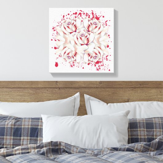 blutüberblutete Rose Leinwanddruck (Insitu (Schlafzimmer))