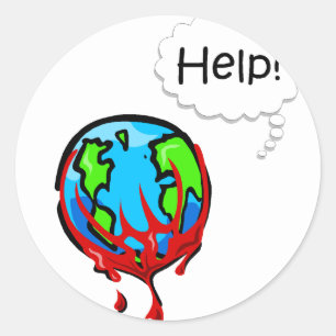 Blutung Erde 2 Runder Aufkleber