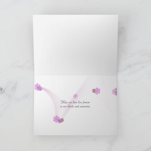 Blutung Herz-Blume-Beileid Karte (Innenseite)