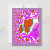 Blutung Herz Fraktal Flat Danke Karte (Vorderseite)