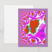 Blutung Herz Fraktal Flat Danke Karte (Vorne/Hinten)