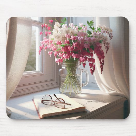 Blutung Herzschuppen mit Buch Mousepad (Vorne)