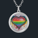 Blutung Liebe Rainbow Neclace Versilberte Kette<br><div class="desc">Von der Kunst Andrea Hathcock (Ich!) Machen Sie ein tolles Geschenk! Passen Sie es mit einem Namen oder ein paar liebevollen Wörtern an :) Siehe dieses Bild http://vampireheartagram27.deviantart.com/art/Bleeding-Love-167651722?q=boost:popular ((gay) AND (by:vampireheartagram27))&qo=0</div>