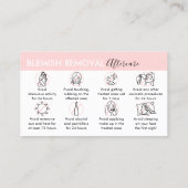 Blutung nach der Behandlung Visitenkarte (Rückseite)