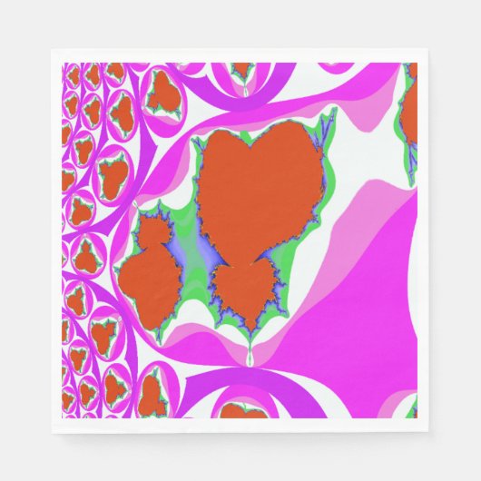 Blutungen Fraktal Papier Napkins Serviette (Vorderseite)