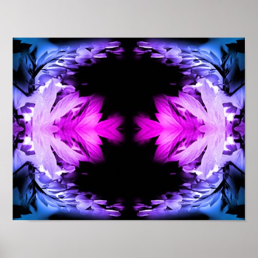 Blutungen Herz Bloral Schwarz-weiß Tinte Abstrakt Poster (Vorne)