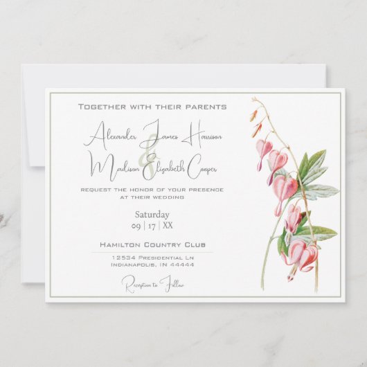 Blutungen Herzen Einladung zur Hochzeit (Vorderseite)