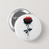 Blutvergießen Rose: Gotische Blumenkunst Button (Vorne & Hinten)