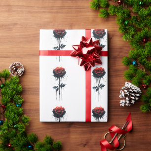 Blutvergießen Rose: Gotische Blumenkunst Geschenkpapier