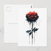 Blutvergießen Rose: Gotische Blumenkunst Postkarte (Vorne/Hinten)