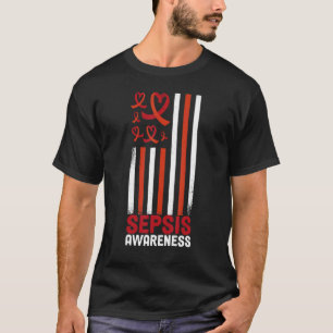 Blutvergiftung Sepsis Aufklärungsflagge der USA T-Shirt