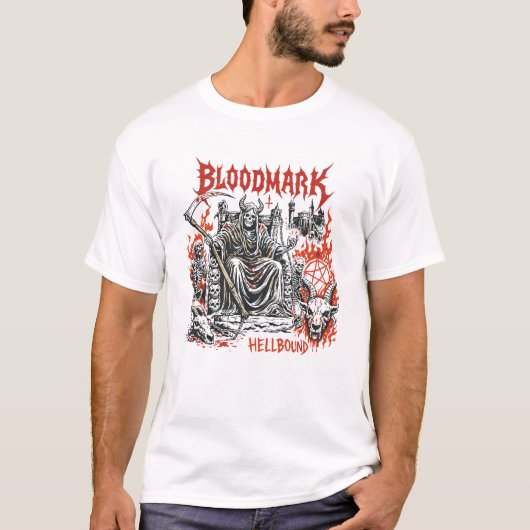 Blutzeichen Höllen gebundener Sensenmann T-Shirt (Vorderseite)
