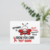 Blutzenkrebs Monat Bee 1.1 Postkarte (Stehend Vorderseite)