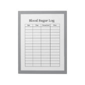 Blutzucker-Log-Tracker Notizblock (Rotiert)