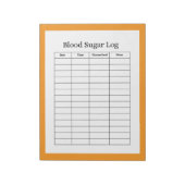 Blutzucker-Log-Tracker Notizblock (Rotiert)