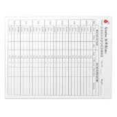 Blutzuckerkontrolle und Blutdrucküberwachung MONTA Notizblock (Vorderseite)