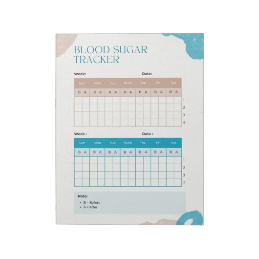 Blutzuckerspiegel Notizblock (Rotiert)