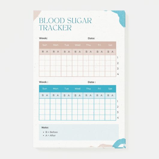 Blutzuckerspiegel Post-it Klebezettel (Vorderseite)