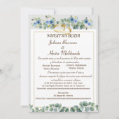 BLUTZYRAN BLAUE NUESTRA BODA EINLADUNG (Vorderseite)