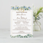 BLUTZYRAN BLAUE NUESTRA BODA EINLADUNG (Stehend Vorderseite)