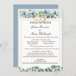 BLUTZYRAN BLAUE NUESTRA BODA EINLADUNG