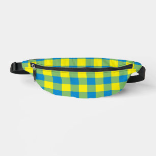 Bluyellow Green Kariert Schachbrett Pattern Fanny Bauchtasche