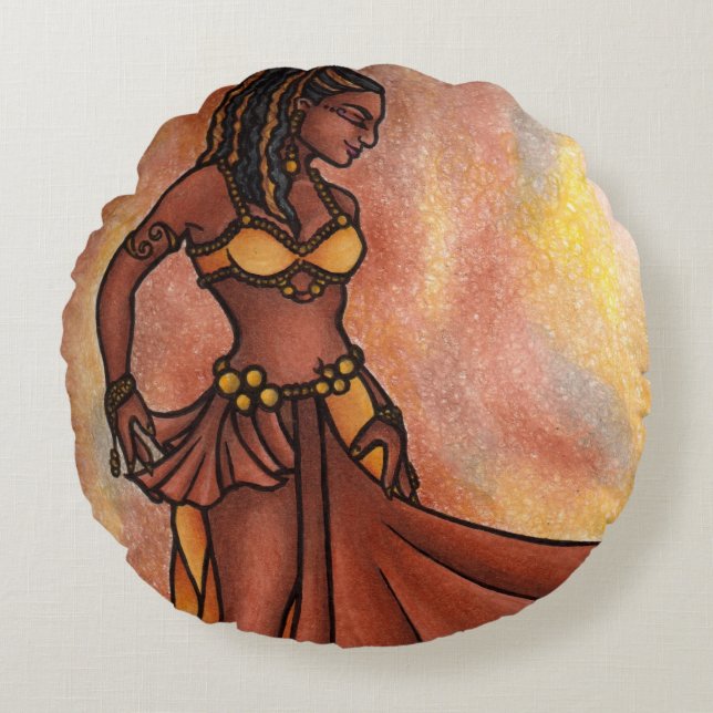 Bly Dance Goddess Rundes Kissen (Vorderseite)