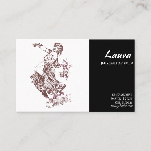 Bly Dance Instructor Business Card Visitenkarte (Vorderseite)