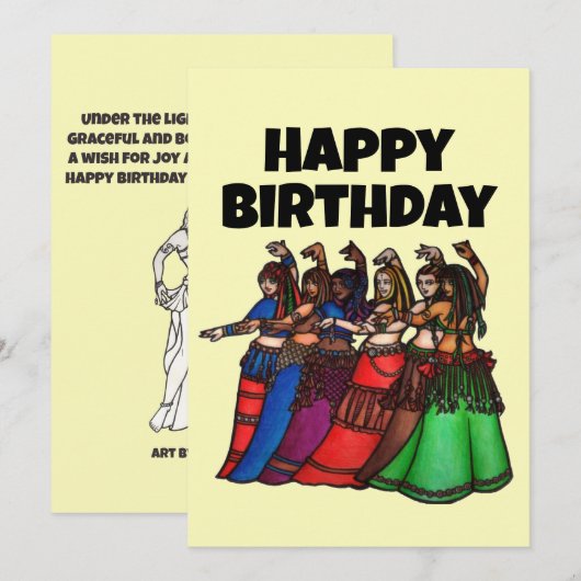 Bly Dancer Geburtstagskarten Feiertagskarte (Vorne/Hinten)