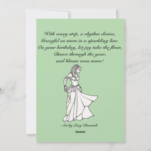 Bly Dancer Geburtstagskarten Feiertagskarte (Rückseite)