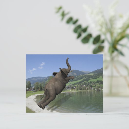 Bly Flop Elephant Postkarte (Stehend Vorderseite)