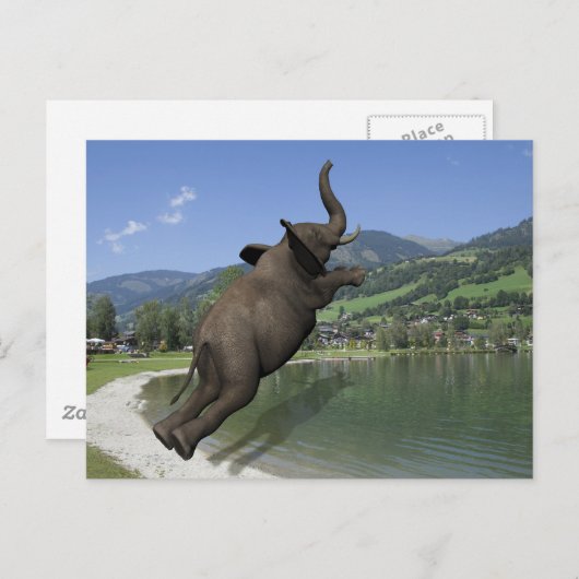 Bly Flop Elephant Postkarte (Vorne/Hinten)