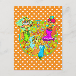 Bly Tancing Cats Postkarte