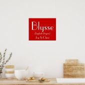 Blysse English Origin with Bedeutung in Red I Poster (Küche)