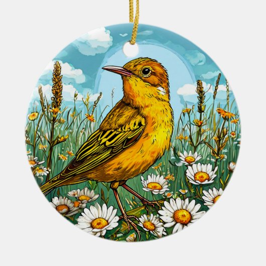Blyth-Rosenvogel Keramik Ornament (Vorne)