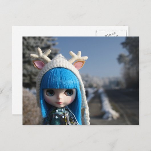 Blythe blau postkarte (Vorne/Hinten)