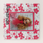 Blythe doll Vintages Retro-Blumenrahmen oldish des Puzzle (Horizontal)