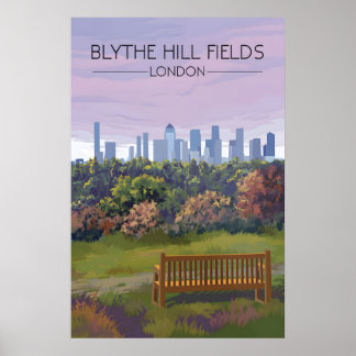 Blythe Hill Fields London Park Reiseplakat Poster