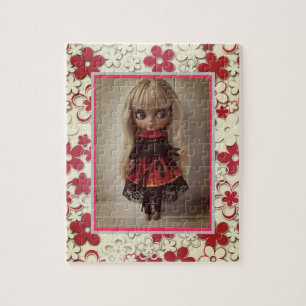 Blythe Puppe vintage retro Blumenrahmen altmodisch Puzzle