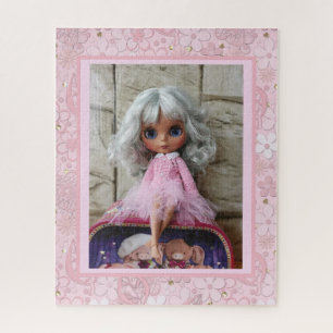 Blythe Puppe vintage retro Blumenrahmen altmodisch Puzzle