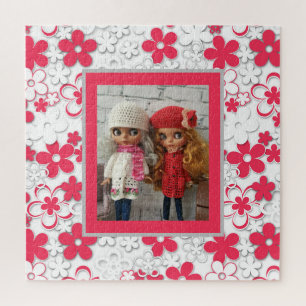 Blythe Puppe vintage retro Blumenrahmen altmodisch Puzzle
