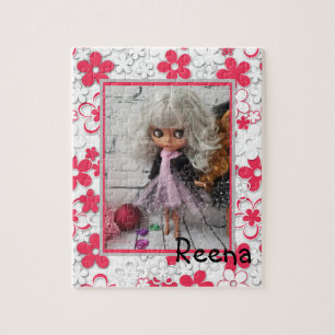 Blythe Puppe vintage retro Blumenrahmen altmodisch Puzzle