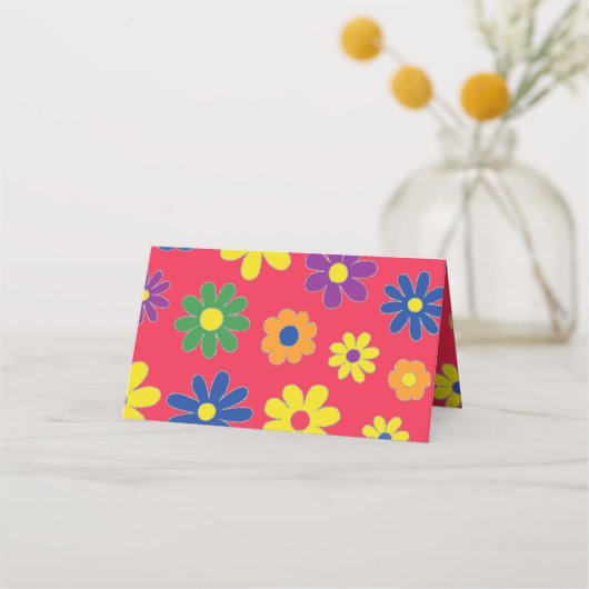 BM Bar an Bat Mitzvah Blume Platzkarten (Rückseite)