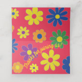 BM Bar an Bat Mitzvah Blume Platzkarten (Innenseite Aufgefaltet)