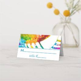 BM Bar an Bat Mitzvah farbenfrohe Tallit-Platzkart Platzkarte