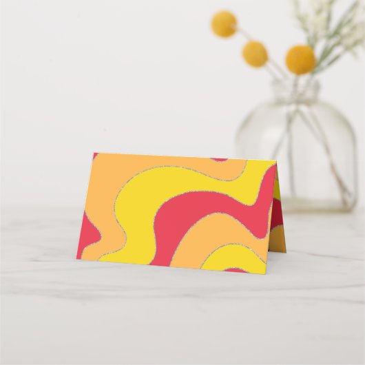 BM Bar an Bat Mitzvah Jazzy Wirbel Platzkarten (Rückseite)