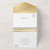 BM Bar Bat Mitzvah Blues Silvers All In One Einladung (Außenbereich)