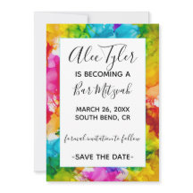 BM Bar Bat Mitzvah Color Save the Date